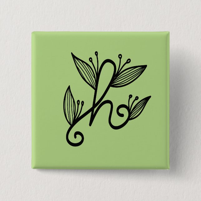 handwritten h 15 cm square badge (Front)