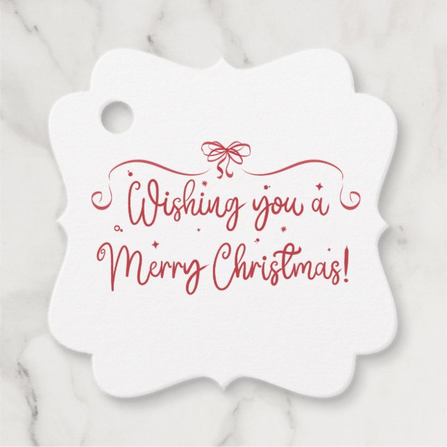 Handwritten Holiday Tag Wishing Merry Christmas (Front)