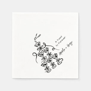 Handwritten Illustrated Champagne Tower  Napkin