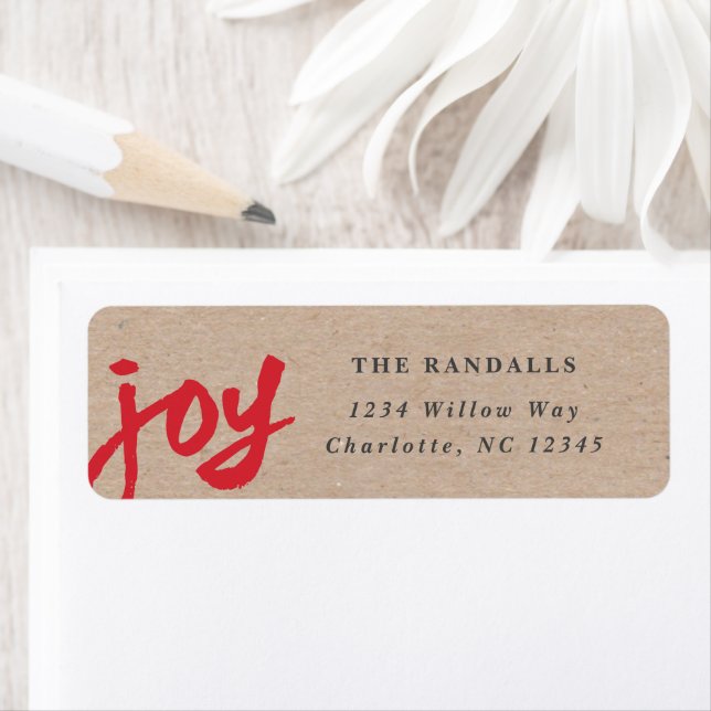 Handwritten Joy Christmas Holiday Return Address (Insitu)