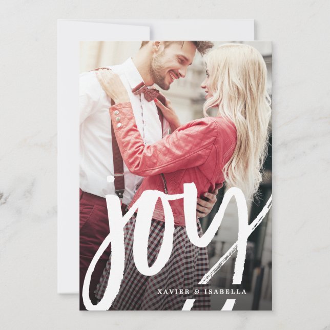 Handwritten Joy Photo Holiday Card (Front)