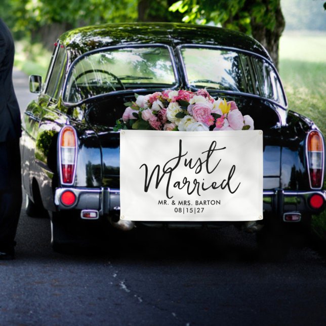 Handwritten Just Married Car Banner (Creator Uploaded)