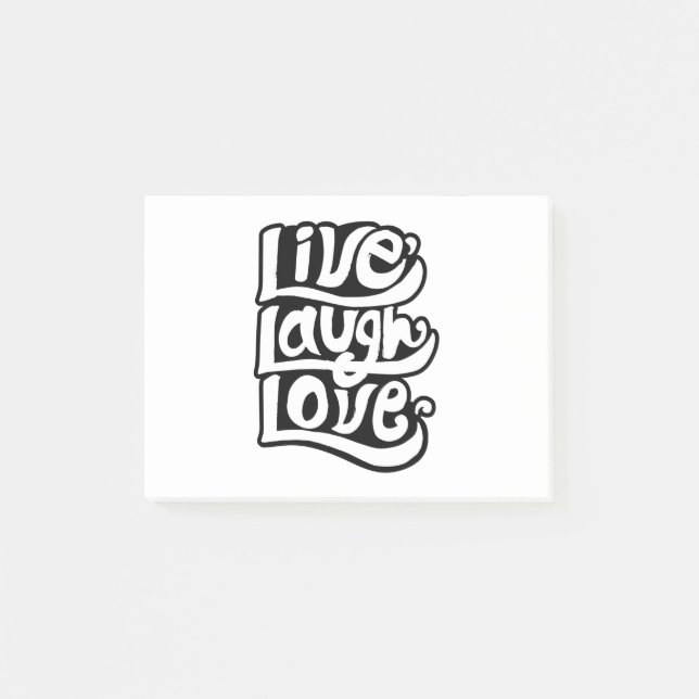 Handwritten live love laugh typography Quote Post-it Notes (Front)