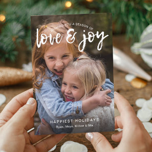 Handwritten Love and Joy Photo Holiday Card