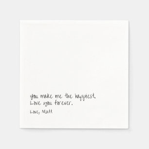 Handwritten Love Note Personal Touch Wedding Napkin