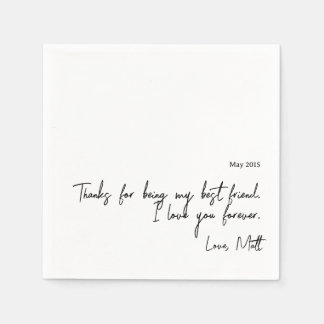 Handwritten Love Note | Personal Touch Wedding Napkin