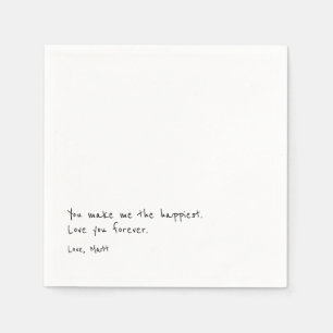 Handwritten Love Note Personal Touch Wedding Napkin