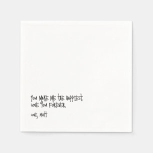 Handwritten Love Note   Personal Touch Wedding  Napkin
