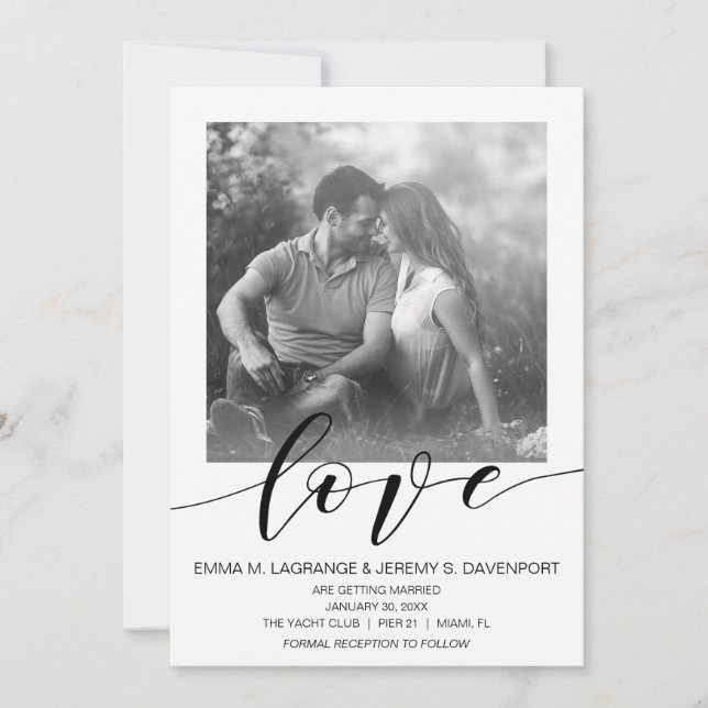 Handwritten love photo card | wedding invitation (Front)