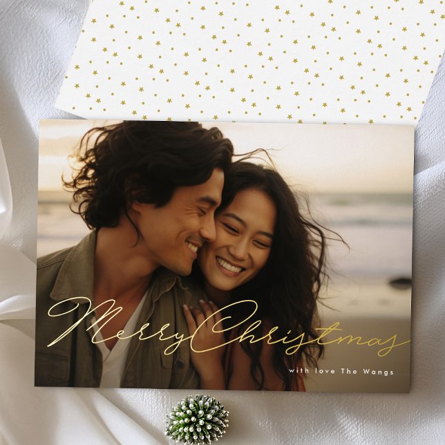 Handwritten Merry Christmas Gold Pressed Photo (Creator Uploaded)