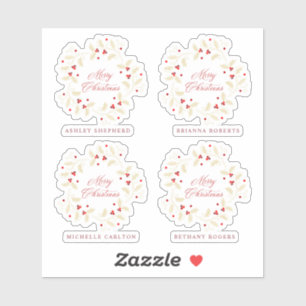 Handwritten Merry Christmas Holly Branches Wreath