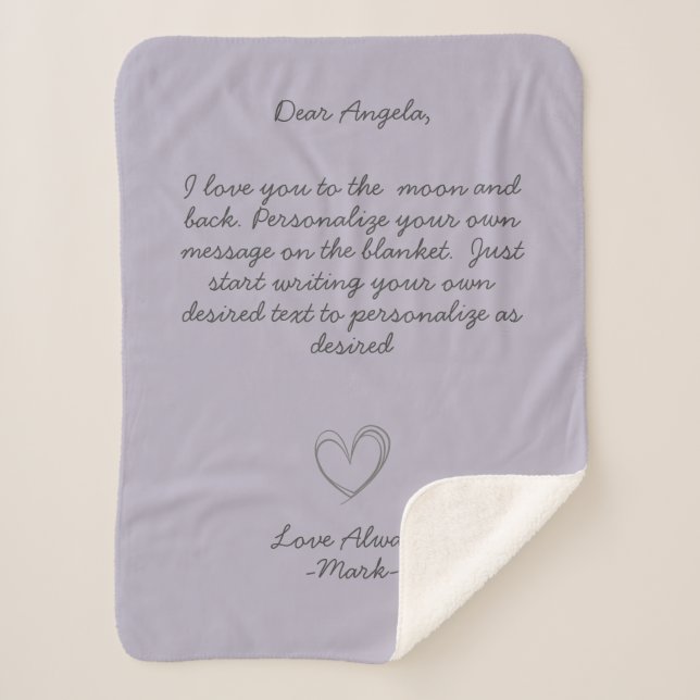 Handwritten Message Personalise Text  Sherpa Blank Sherpa Blanket (Front)