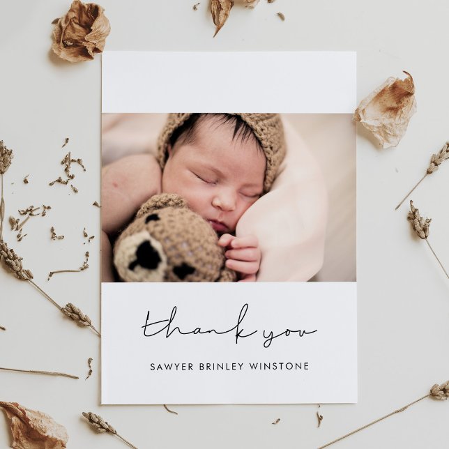 Handwritten minimalist Baby shower thank you card (Creator Uploaded)