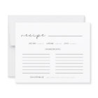 Handwritten minimalist Bridal shower recipe card