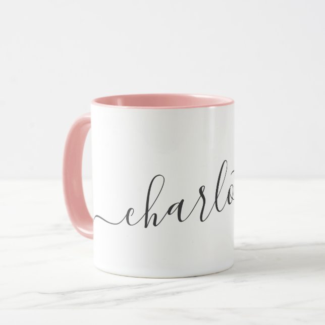 Handwritten Minimalist Script Personalized Name  Mug (Front Left)