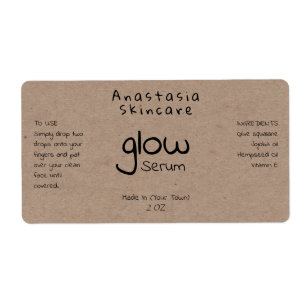 Handwritten Minimalist Styled Face Serum Labels