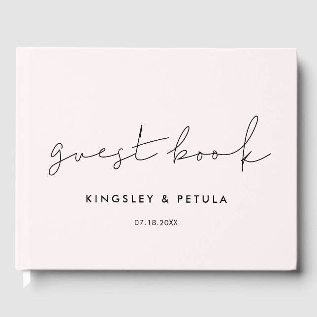 Handwritten minimalist wedding guest book (Front)
