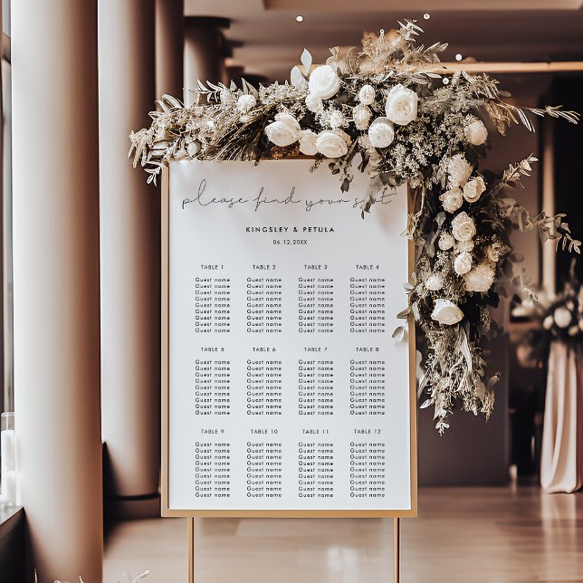 Handwritten minimalist wedding seating chart (Creator Uploaded)