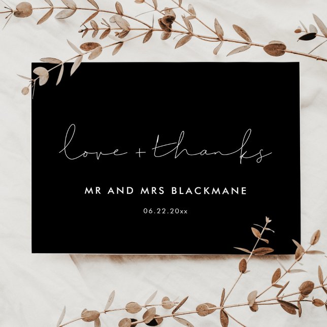 Handwritten minimalist wedding thank you postcard (Creator Uploaded)