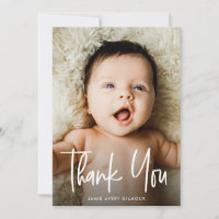 Handwritten Modern Minimalist New Baby Photo