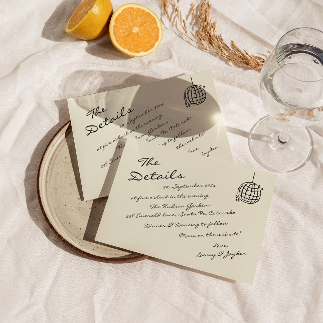 Handwritten Modern Retro Champagne Tower Wedding Card (Creator Uploaded)