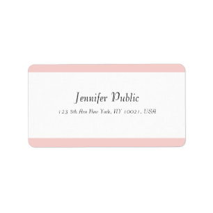 Handwritten Modern Simple Template Blush Pink Label
