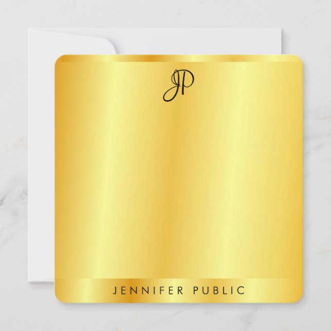 Handwritten Monogram Template Gold Metallic Look (Front)
