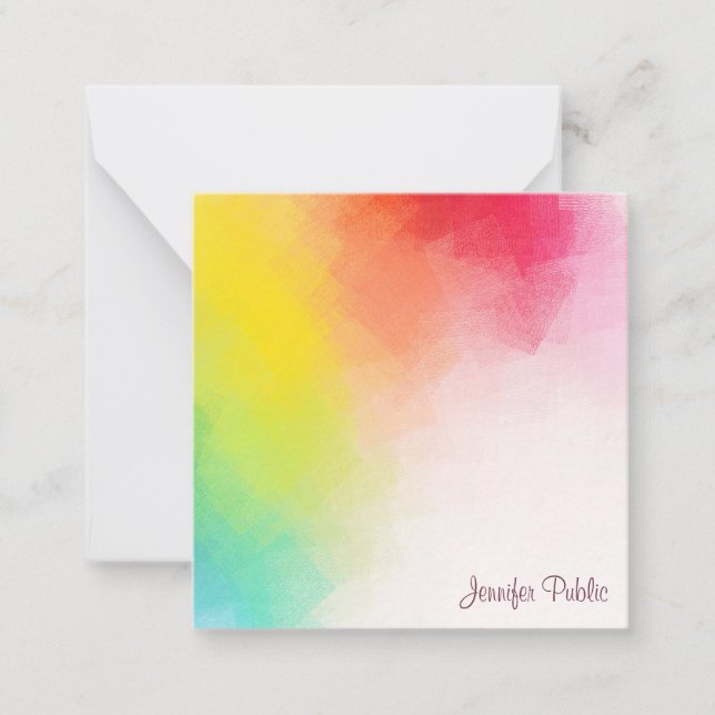 Handwritten Monogrammed Rainbow Colours Template (Front)
