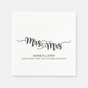 HANDWRITTEN Mrs & Mrs. WEDDING PAPER NAPKINS