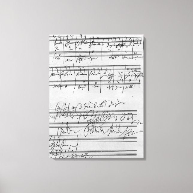 Handwritten musical score canvas print (Front)