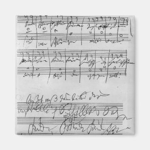 Handwritten musical score magnet