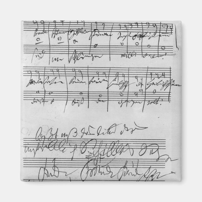 Handwritten musical score magnet (Front)
