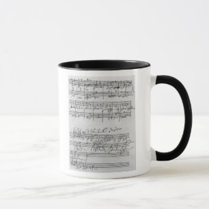 Handwritten musical score mug