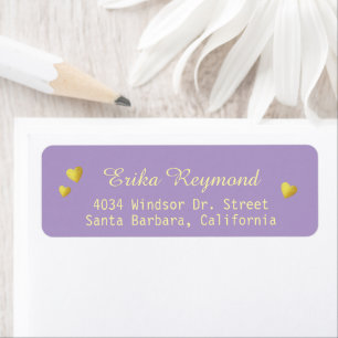 Handwritten Name Gold Hearts light-purple