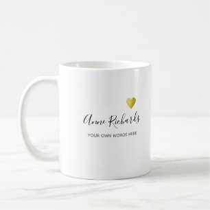 handwritten name signature with love heart coffee mug