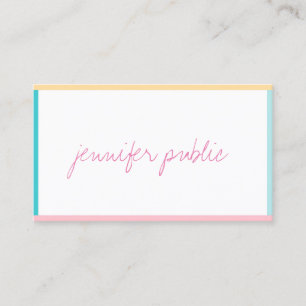 Handwritten Name Text Modern Template Trend Colour Business Card