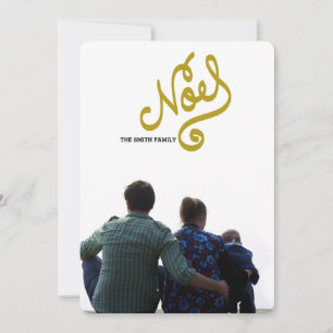 handwritten noel holiday card