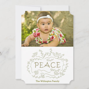 handwritten peace holiday card