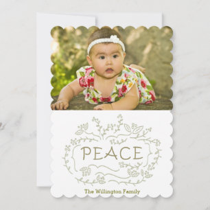 handwritten peace holiday card