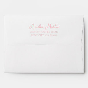Handwritten Personalised Bow Pink Bridal Shower Envelope