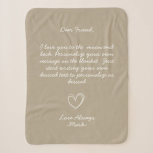 Handwritten Personalised Message Friends Family Sherpa Blanket