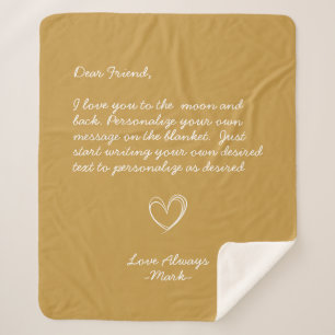 Handwritten Personalised Message Friends Family Sherpa Blanket