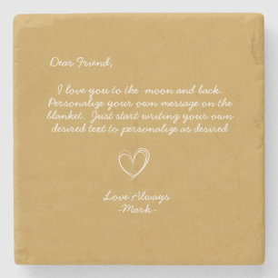 Handwritten Personalised Message Friends Family Stone Coaster