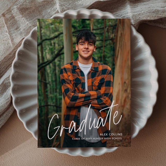 Handwritten Photo Graduation Magnetic Announcement (Handwritten Photo Graduation Magnetic Announcement Card.)