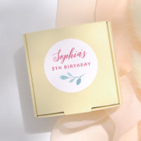 Handwritten Pink Fairy Leaves Girl Birthday Party