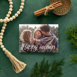 Handwritten Playful Typography Christmas Photo Holiday Card
