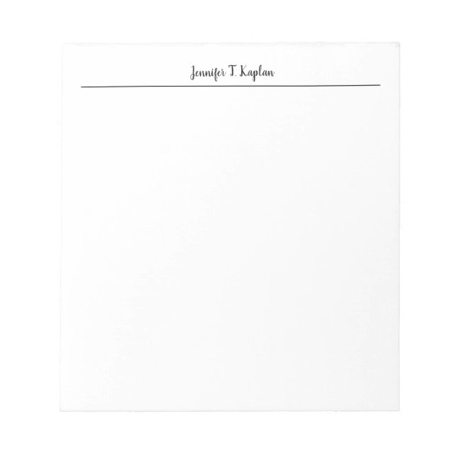 Handwritten Professional Modern Minimalist Plain Notepad (Front)
