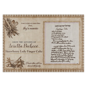 Handwritten Recipe Cutting Board