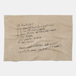 Handwritten Recipe Family Keepsake Custom Photo Tea Towel