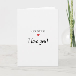 Handwritten Red Heart I Love You Card
